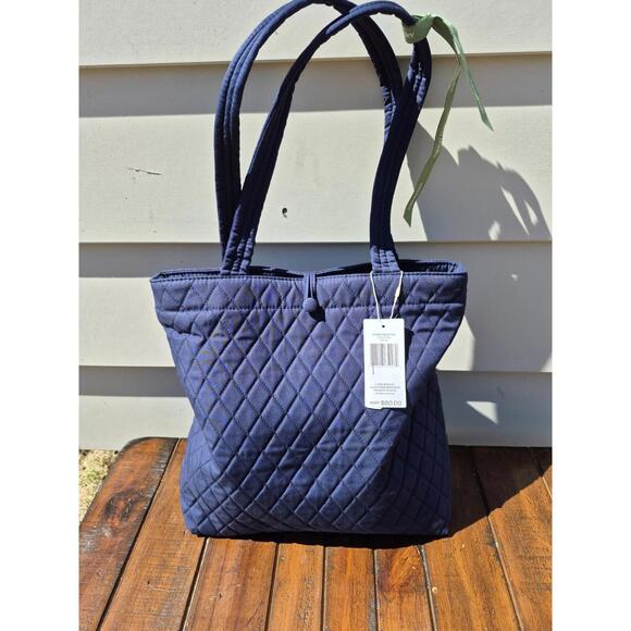 Vera Bradley Accessories - Vera Bradley Premium Cotton Small Original Tote Handbag, Peacoat, One Size,